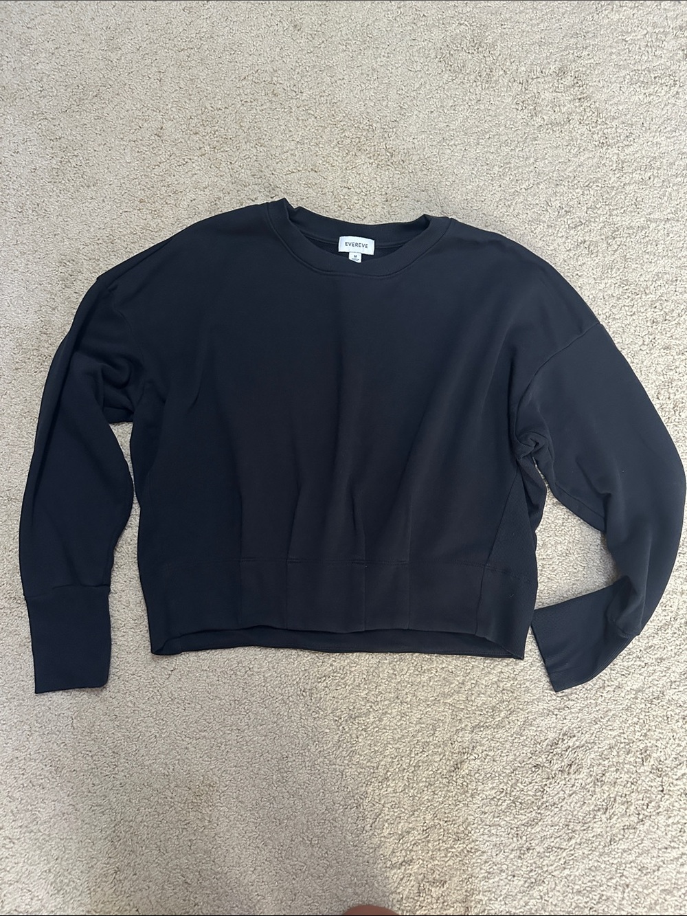 Evereve Black Relaxed Crewneck Sweatshirt for Women